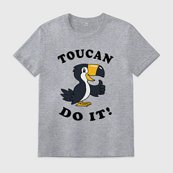 Футболка хлопковая мужская Тукан это сделал, цвет: меланж