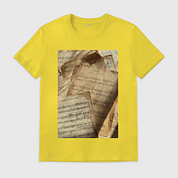 Мужская футболка Листы с нотами