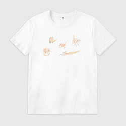 Футболка хлопковая мужская Cats fun club, цвет: белый