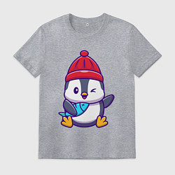 Мужская футболка Пингвин с рыбкой