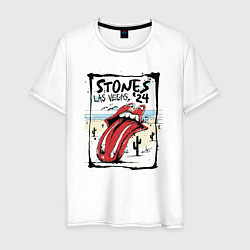 Футболка хлопковая мужская The Rolling Stones Las Vegas, цвет: белый