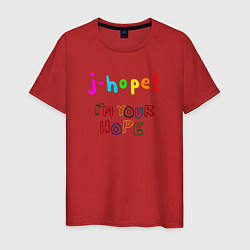 Футболка хлопковая мужская BTS J-hope! Im Your Hope, цвет: красный