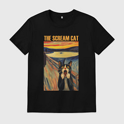 Мужская футболка The scream cat art