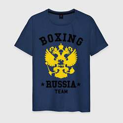 Футболка хлопковая мужская Boxing Russia Team, цвет: тёмно-синий