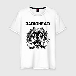 Футболка хлопковая мужская Radiohead - rock dog, цвет: белый