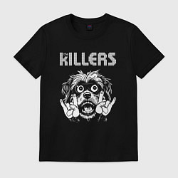 Футболка хлопковая мужская The Killers rock dog, цвет: черный