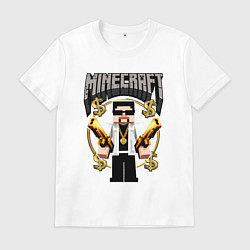 Мужская футболка Стив из Майнкрафт с золотыми пистолетами