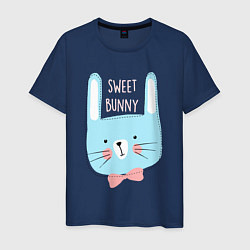 Футболка хлопковая мужская Sweet bunny, цвет: тёмно-синий