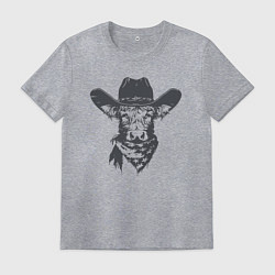 Мужская футболка Корова ковбой