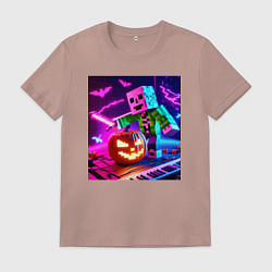 Мужская футболка Хэллоуин и Майнкрафт - коллаба