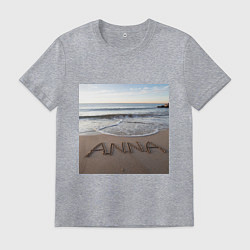 Мужская футболка Имя Анна на песке