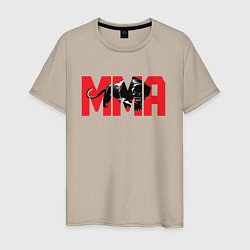 Футболка хлопковая мужская MMA пантера, цвет: миндальный