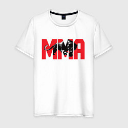 Футболка хлопковая мужская MMA пантера, цвет: белый