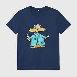 Футболка хлопковая мужская Хомяк врач, цвет: тёмно-синий