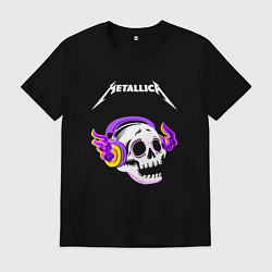 Мужская футболка Metallica - неоновый череп
