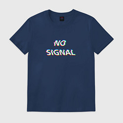 Футболка хлопковая мужская No signal neon, цвет: тёмно-синий