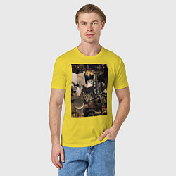 Футболка хлопковая мужская Шахматы коллаж, цвет: желтый — фото 2