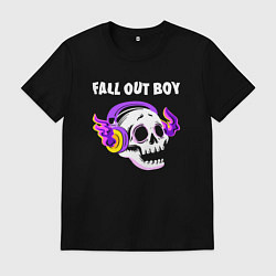 Мужская футболка Fall Out Boy - неоновый череп