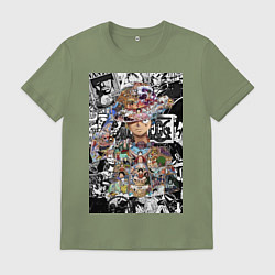 Мужская футболка Ван-Пис Луффи коллаж