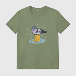 Мужская футболка Голубь в классных резиновых сапожках