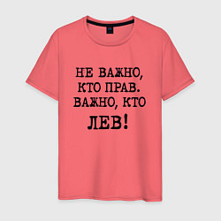 Мужская футболка Не важно кто прав, главное кто лев - каламбурный ю