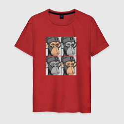 Футболка хлопковая мужская Four monkeys, цвет: красный
