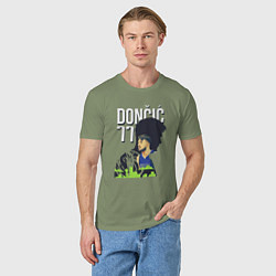 Футболка хлопковая мужская Лука Дончич, цвет: авокадо — фото 2