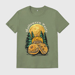 Мужская футболка Хэллоуин страшные тыквы