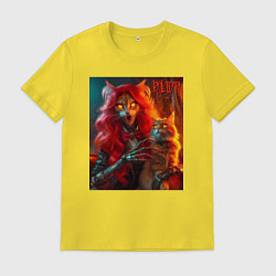 Мужская футболка Ведьма с рыжим котом - хэллоуин