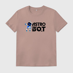 Футболка хлопковая мужская Астро бот весёлый робот, цвет: пыльно-розовый