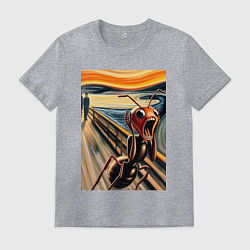 Мужская футболка Муравей кричит на картине Эдварда Мунка - мем иску