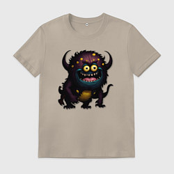 Мужская футболка Страшный черный монстрик