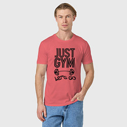 Футболка хлопковая мужская Just gym, цвет: коралловый — фото 2