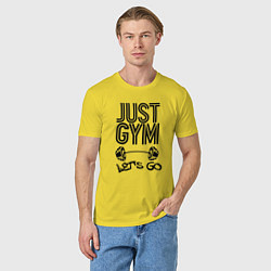 Футболка хлопковая мужская Just gym, цвет: желтый — фото 2