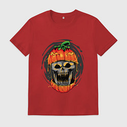 Мужская футболка Череп в тыкве