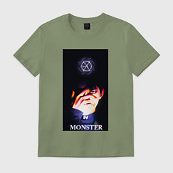 Футболка хлопковая мужская Exo monster, цвет: авокадо