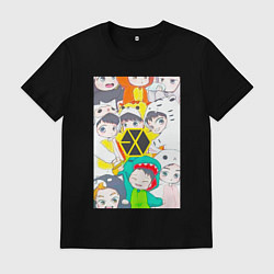 Футболка хлопковая мужская Exo в костюмах животных, цвет: черный