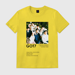 Футболка хлопковая мужская GOT7 группа основание, цвет: желтый