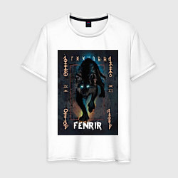 Футболка хлопковая мужская Fenrir black vinyl, цвет: белый