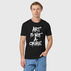 Футболка хлопковая мужская Art is not a crime, цвет: черный — фото 2