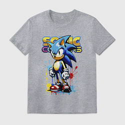 Мужская футболка Ёжик Соник - эскиз с логотипом