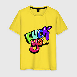 Мужская футболка Fuck you multicolor