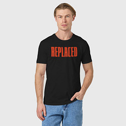 Футболка хлопковая мужская Replaced logo, цвет: черный — фото 2