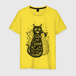 Мужская футболка Keep calm and love cats