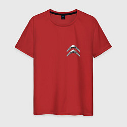 Футболка хлопковая мужская Citroen metal logo, цвет: красный