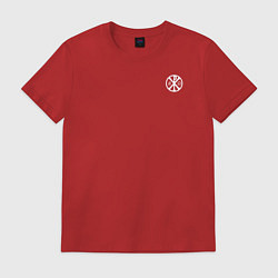 Мужская футболка Мы русские с нами Бог малая хризма белая