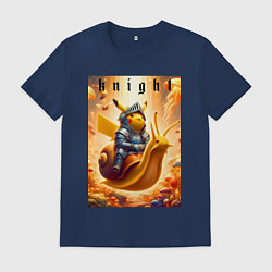 Мужская футболка Pikachu knight on a snail - ai art fantasy