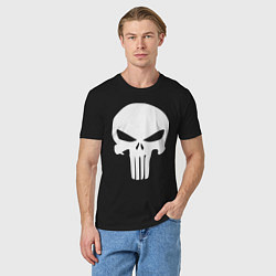 Футболка хлопковая мужская Punisher logo, цвет: черный — фото 2