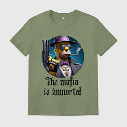 Мужская футболка Гомер Симпсон с пистолетом - мафия бессмертна