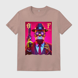 Мужская футболка Cyber godfather Homer Simpson - mafia